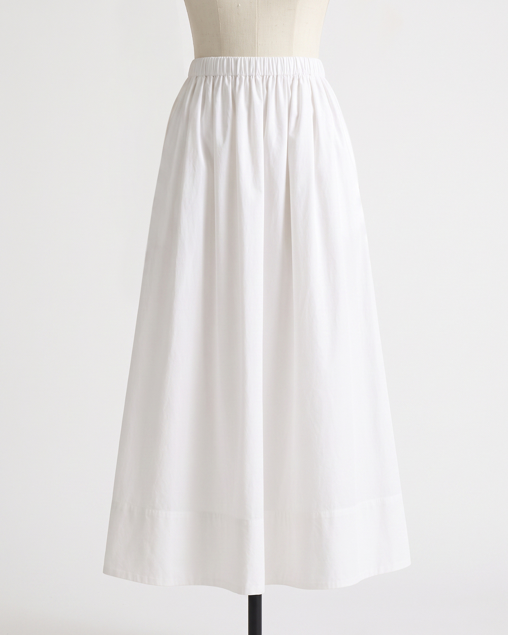100% Organic Cotton Poplin A-line Maxi Skirt